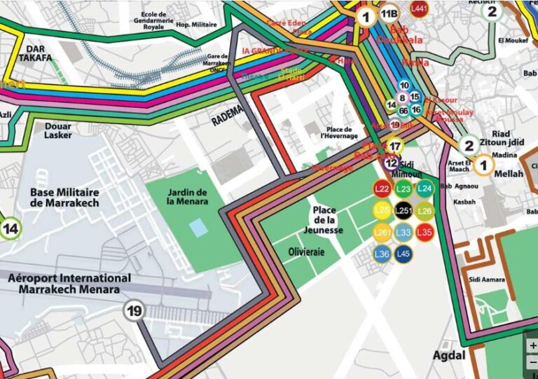 Bus 19 Airport to Medina lines
